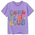 thumbnail image 2 of SUXIAN Toddler Shirts Casual Letter Print Round Neck Short Sleeve Tee Style 1 T Shirts For Kids Purple_001 12-13 Years, 2 of 3