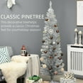 thumbnail image 6 of Demi Bonn Artificial Slim Christmas Tree with 390 Realistic Tips, 6ft Tall with Plastic Stand for Holiday Decor, Silver, 6 of 7