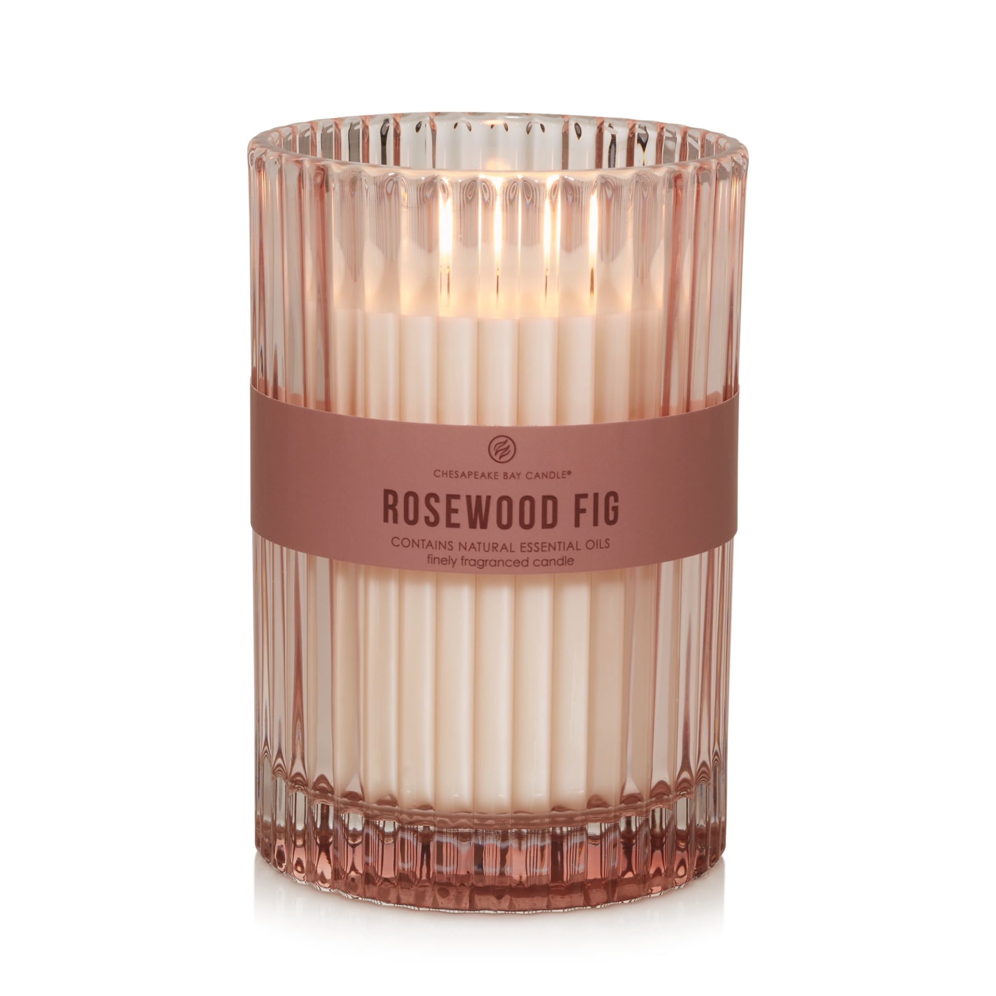 Chesapeake Bay Candle Minimalist Collection Rosewood Fig - 12.7oz Large Ribbed Glass Jar Candle