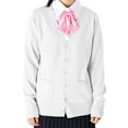 thumbnail image 1 of Women's 2023 Fall Oversized Open Front Button V Neck Lightweight Knit Cardigan Sweater Outerwear Garment, 1 of 4