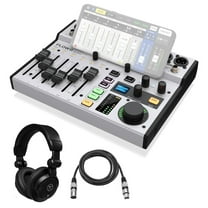 Behringer FLOW 8 8-Input Digital USB Audio Mixer, Bundle with Turnstile Audio TAPH100 Headphones and Cable