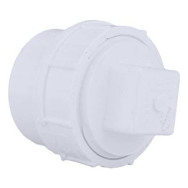 2PC ZoroSelect PVC Cleanout Adapter with Plug, FNPT x Spigot, 2 in Pipe