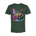 thumbnail image 3 of Cute Cat | Dean Russo Art Animal Lover Mens Premium Tri Blend T-Shirt, Forest Green, Medium, 3 of 6