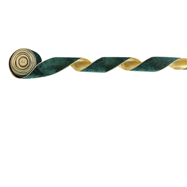 Cinta de terciopelo con alambre para envolver regalos,decorar árboles de Navidad y coronas.Cinta de terciopelo aplastado con bordes alambrados para lazos decorativos.