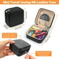 thumbnail image 2 of Sekonow Mini Travel Sewing Kit Leather Case, Small Sewing Kit for Adults and Beginners, Basic Needle and Thread Kit for Emergency Hand Sewing Repair Supplies, Black, 2 of 7