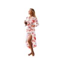 thumbnail image 3 of Ekouaer Women Kimono Robes Full Length Knit Bathrobe Lightweight Soft Sleepwear V-neck Casual Ladies Loungewear, 3 of 6