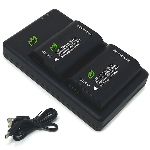 Replacement for Panasonic Lumix S5 II Battery (2-Pack, 2250mAh) and USB-C Dual Charger