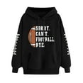 thumbnail image 4 of Baberdicy Essentials Hoodie Women's Long Sleeved Loose Fitting Sorry Can'T Football Bye Printed Hoodie with Pockets Hoodies for Women Black, 4 of 4