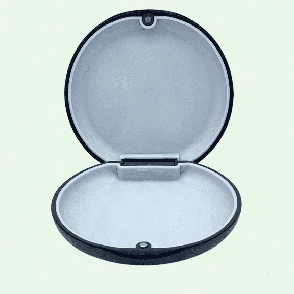 Colorful Denture Bath Caddy Cup Holder, 2-Pack Soaking Container with Strainer Basket for Travel Cleaning