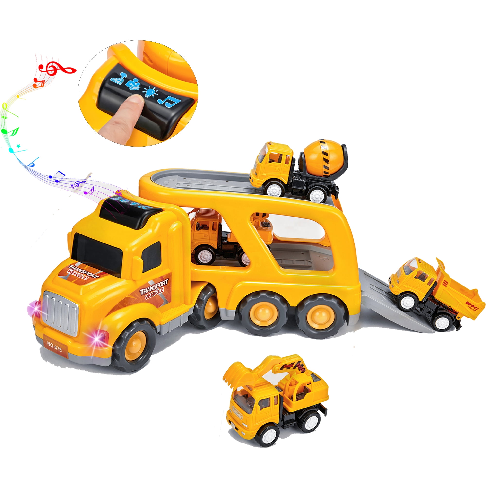 Transport Truck Toys Kids Car Toy Set 5 in 1 Kids Transport Truck