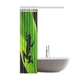 thumbnail image 2 of MYPOP Animal Decor Shower Curtain Set, Frog Silhouette Shadow on the Leave In Rainforest Nature Jungle, Bathroom Set with Hooks, 48 X 72 Inches, Green Black, 2 of 2