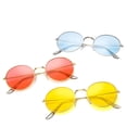 thumbnail image 2 of Round Jelly Sunglasses Transparent Ocean Vintage Sunglasses With Metal Frame Resin Lens And Universal Fit 52mm, 2 of 3