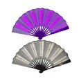 thumbnail image 1 of 2 uds LED ventilador plegable nocturno accesorios de mano decoración regalo luz para boda cumpleaños Color Blanco Violeta Sunnimix Abanico plegable, 1 of 8