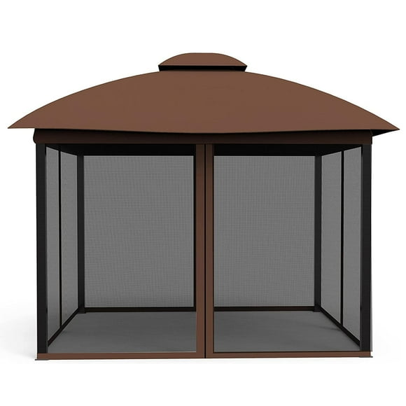 Gazebo Mosquito Netting Screen 4-Panels Universal Replacement for Patio, Outdoor Canopy, Garden and Backyard (10'x10', Black)