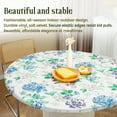 thumbnail image 5 of Indoor Outdoor Patio Round Fitted Vinyl Tablecloth, Flannel Backing, Elastic Edge, Waterproof Plastic Table Cove for Table of 35-47’’ Diameter, 5 of 6