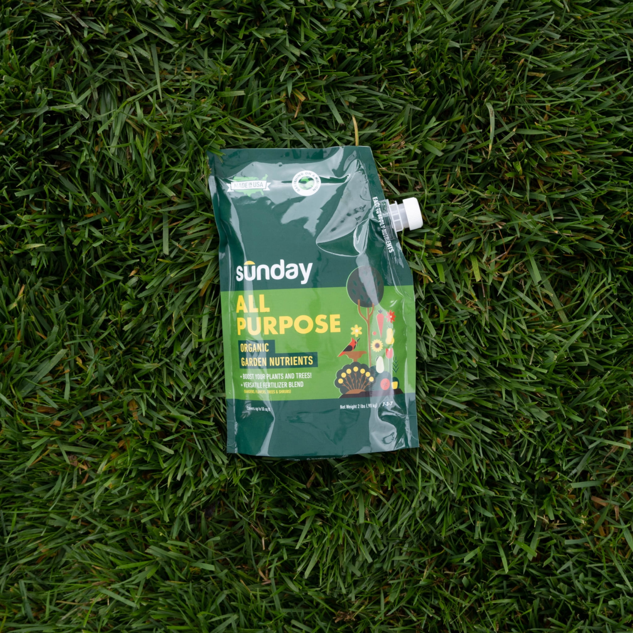 Sunday All-Purpose Organic Garden Nutrients 7-3-7, 50 Sq. Ft. Coverage, 2 lbs.