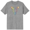 thumbnail image 1 of Pride - Transgender Symbol Rainbow Gradient Heather Grey T-Shirt, 1 of 2