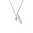 thumbnail image 2 of Delight Jewelry Silvertone Mini Red Running Shoe Silvertone Balance Bar Charm Necklace, 23", 2 of 4