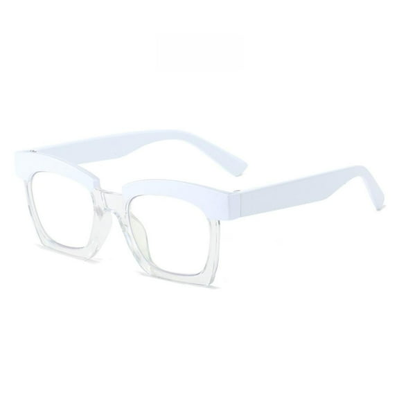 Womens White Thick Oversized Square Fashionable Reading Glasses Mens Blue Light Blocking Wood Grain Readers 2.50