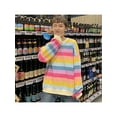 thumbnail image 5 of Dragonus Womens Rainbow Striped Pullover Loose Sweater Ladies Long Sleeve Jumper Sweatshirt Top, 5 of 5
