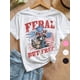 thumbnail image 1 of Feralbutfree Girls Pure Cotton Short Sleeves in Red White And Blue Comfortable Summer Choose from Multiple Colors of White And Black 1pc American Flag Print Patriotic Holiday Outfit, 1 of 7