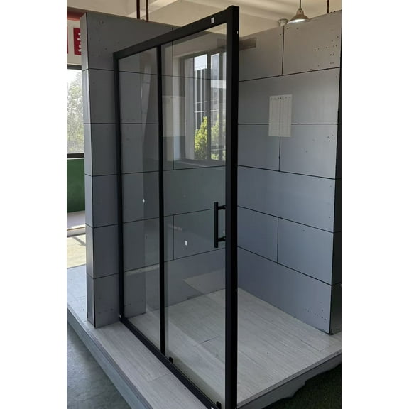 AROJAY Shower doors,Sliding Shower Door – 56-60” x 75”, Tempered Glass Shower Door, Corrosion Resistant Hardware, Smooth Glide Rollers, Reversible Installation (Black Finish)