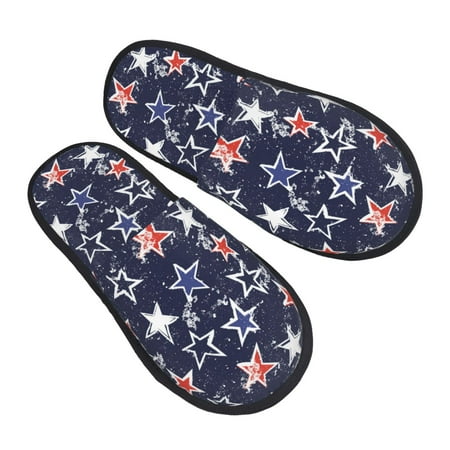 

Jgfou Watercolor Stars Print Womens Cozy Memory Foam Slippers Soft Warm Slip On House Slippers Anti-Skid Rubber Sole Creative Gifts for Women Mom Girlfriend