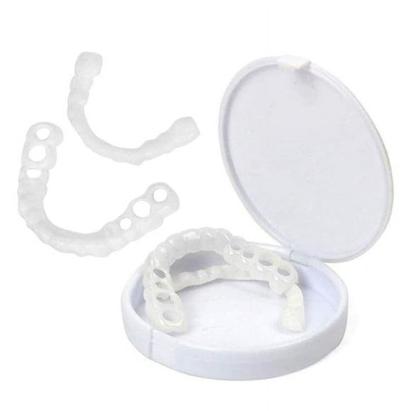 EseeAier1 Pair Snap on Teeth Veneers for Men and Women Cover The Imperfect Teeth Fake Tooth Instant Confidence Smile