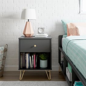 Novogratz Concord Turntable Stand With Drawers Brown Oak Walmart Com Walmart Com