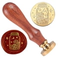 thumbnail image 4 of Mountain Moon Phase Wax Stamp Moon Wax Sealing Stamp 1" Brass Head Stamp with Wooden Handle Retro Wax Seal Stamp for Gift Wrapping Envelopes Cards Letters Wine Packages Decoration, 4 of 9
