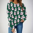 thumbnail image 2 of Makaor Sweatshirt Women Halloween Crew Neck Tops Fleece Long Sleeve Pullover Casual Fall Clothes Green S, 2 of 4