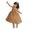 Gold, variant on Sngxgn Girls Ruffle Trim Dress Print and Solid Color A-line Swing Flared Belted Casual Party Dress(Beige,100)