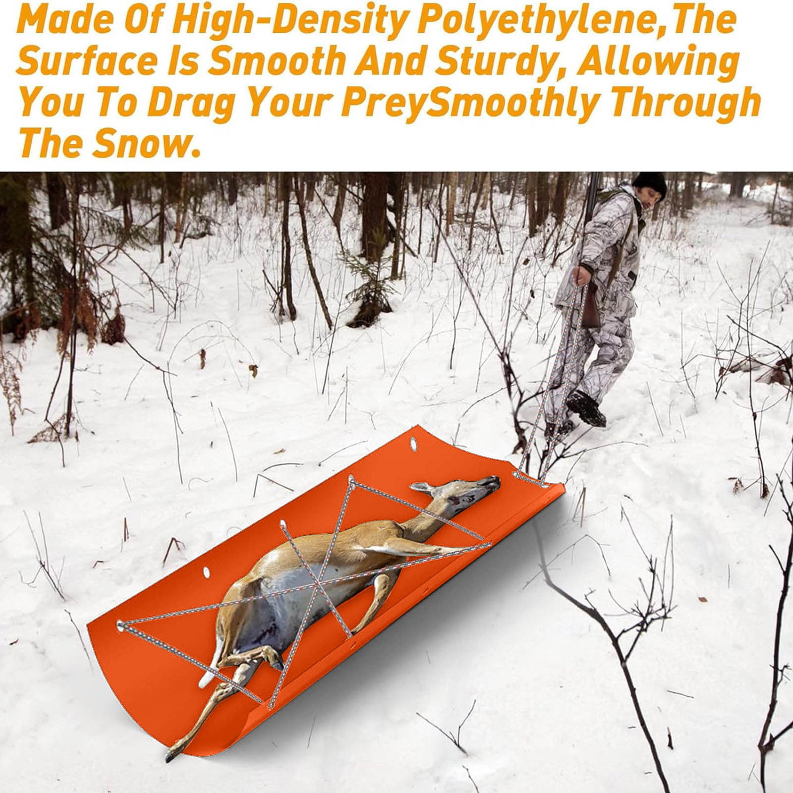 Traîneau De Transport En Polyéthylène Haute Densité - Pour Chasse, Pêche Sur Glace, Bois De Chauffage - Dimensions 60x55 Cm Ou 60x88 Cm