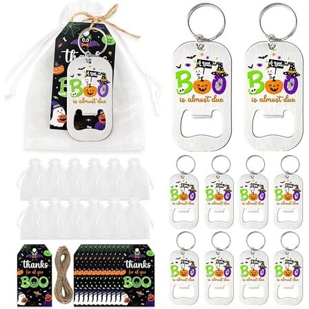 24 sets Baby Shower Favors Bottle Opener Halloween Baby Shower Party Favors A Little Boo Is Almost Due Bottle Opener Baby Shower Tags Halloween Return Gift for Guest Halloween Favors