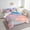 Pink Blue, variant on Navy Marbling Twin Comforter Set 7 Pieces Blue Abstract Artwork Bedding Comforter Sets, Colorful Foil Print Glitter Bed in a Bag Golden Metallic Bedding Set, Modern Geometric Bed Sheets Set