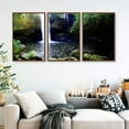 thumbnail image 3 of IDEA4WALL 3 Piece Framed Canvas Wall Art for Living Room, Bedroom Waterfall in Deep Forest of Croatia Canvas Prints for Modern Home Decoration Ready to Hang, 3 of 4
