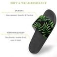 thumbnail image 3 of GZHJMY Stylish Slides for Women Men, Tropical Style Palm Leaves Black Background Soft Flexible Slip-on Sandals Slippers, 3 of 7