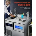 thumbnail image 3 of VEVOR Commercial Ice Maker Machine, 132 lbs/24H Stainless Steel Worktop Ice Machine with Sink, 30 lbs Storage & 70 Cubes/Cycle, Self-Cleaning Freestanding Ice-Making for Home Bar Restaurant Kitchen, 3 of 9