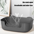 thumbnail image 6 of Kumdkd Extra Large Open Cat Litter Box - 16x11in Spill-Proof Plastic Pan, Non-Stick & Lightweight for Senior Cats/Kittens, Easy Clean Litter Tray with Scoop (Gray), 6 of 6