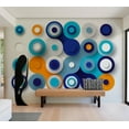 thumbnail image 7 of Tiptophomedecor Abstract Wallpaper Wall Mural - Geometry Of Blue Wheels, 7 of 7
