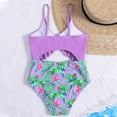 thumbnail image 5 of naisibaby Baby Girls Swimsuit 2 Pieces Set Summer Kids Printed Swimwear Purple Size 12T, 5 of 6