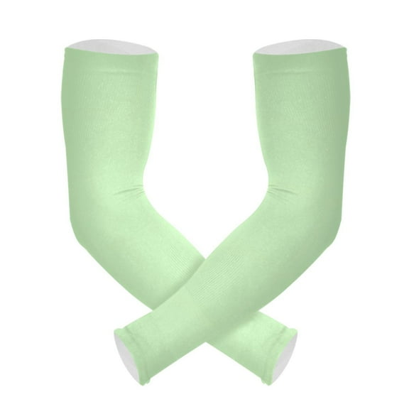 ALAZA Solid Light Green UV Sun Protection Arm Sleeves UPF 50 Compression Cooling Sleeve 1 Pair
