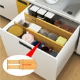 thumbnail image 3 of ANTOWIN Expandable Bamboo Drawer Dividers Organizers, Drawer Separators Splitter, 17-22 inches Long Adjustable Spring-loaded Organizer for Large Utensil, Clothes, Tools Drawers, 3 of 8