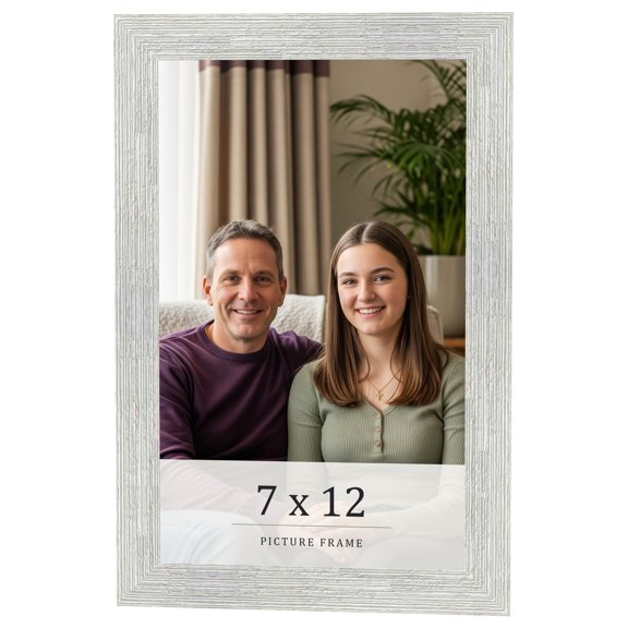 7x12 Frame White Real Wood Picture Frame Width 1.5 inches | Interior Frame Depth 0.5 inches | Barn