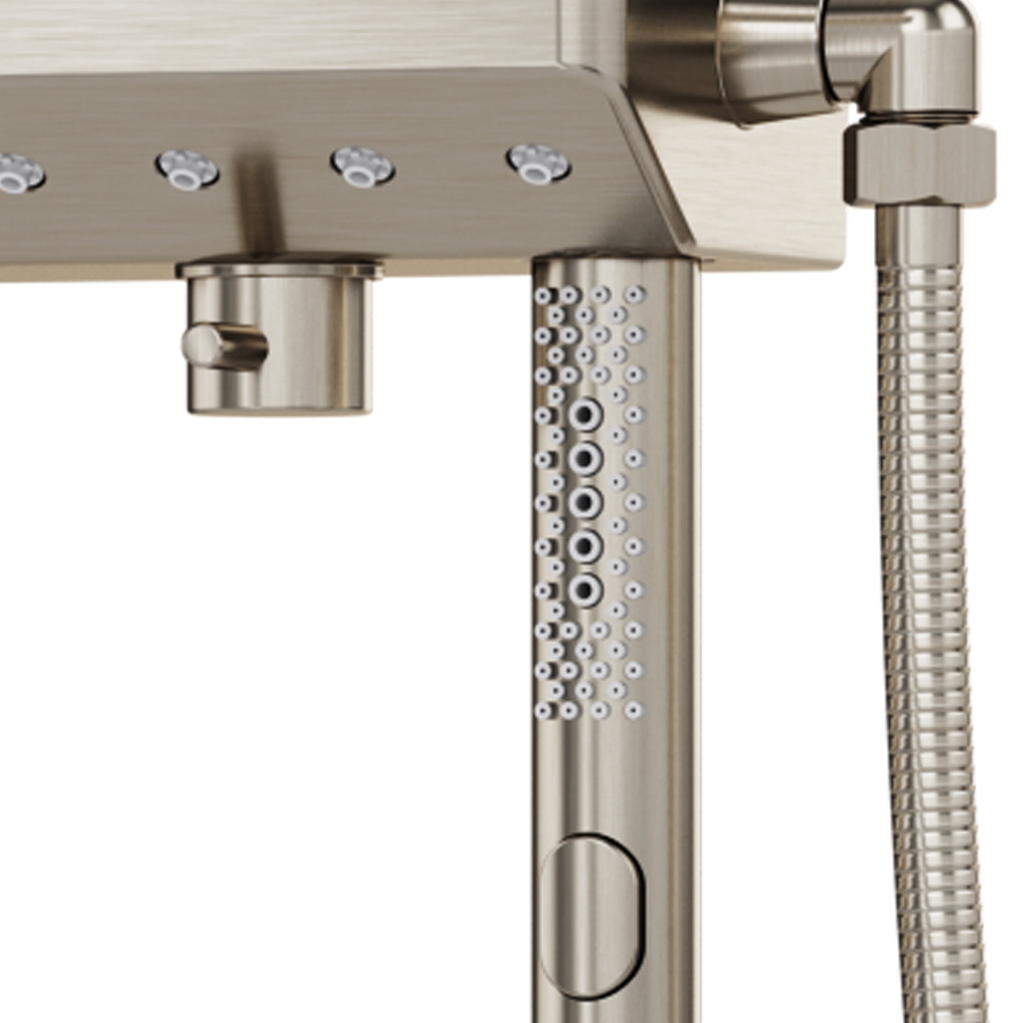 AquaPower 11-in Rain Showerhead Shower System with Pivoting Shower Arm and PULSE AquaPower Spray Brushed Nickel 1.8 GPM