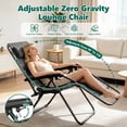 thumbnail image 2 of WASUHE Zero Gravity Recliner Chair Set of 2, Foldable Outdoor Lounge Chair with Cup Holder, Adjustable Patio Chair for Beach, Pool, Patio, Gray, 2 of 9