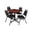 Cherry, variant on Romig Axis-Pro 30 in. Round X-Base Breakroom Table- Maple, 4 Restaurant Stack Chairs- Black