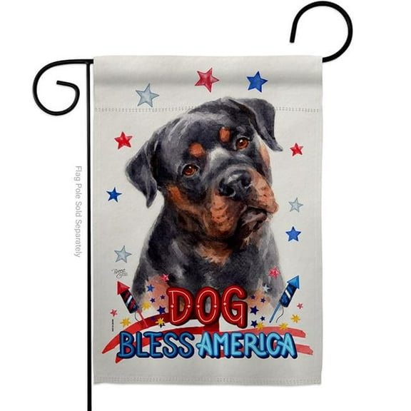 Breeze Decor G120231-BO Patriotic Mahogany Rottweiler Animals Dog 13 x 18.5 in. Double-Sided Decorative Vertical Garden Flags for House Decoration Banner Yard Gift