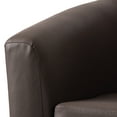 thumbnail image 6 of Kris & Ally Scarlet Contemporary Faux Leather Barrel Chair with Removable Seat Cushion, Dark Brown, 6 of 8