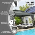 thumbnail image 3 of HOTEEL 10x13 Gazebos for Patios, Outdoor Canopy Gazebo Backyard Gazebo Patio with Mosquito Netting and Double Roof for Party, Wedding, BBQ and Event, Gray, 3 of 10